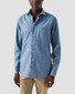 Eton Denim Twill Mélange Effect Wide Spread Collar Overhemd Licht Blauw