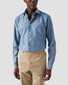 Eton Denim Twill Mélange Effect Wide Spread Collar Overhemd Licht Blauw