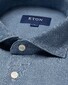Eton Denim Twill Mélange Effect Wide Spread Collar Overhemd Licht Blauw
