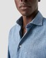Eton Denim Twill Mélange Effect Wide Spread Collar Overhemd Licht Blauw
