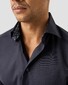 Eton Diagonal Texture Signature Twill Subtle Floral Contrast Details Overhemd Dark Navy