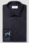 Eton Diagonal Texture Signature Twill Subtle Floral Contrast Details Overhemd Dark Navy