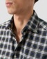 Eton Dog Check Fil Coupe Signature Twil Overhemd Navy-Geel