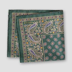 Eton Double-Face Fantasy Pocket Square Green