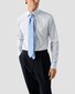 Eton Duo Stripe Check Pattern Luxury Organic Supima 120 Piqué Overhemd Licht Blauw