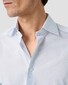 Eton Duo Stripe Check Pattern Luxury Organic Supima 120 Piqué Overhemd Licht Blauw