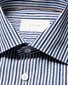 Eton Duo Stripe Luxury Organic Supima Cotton 120 Poplin Overhemd Donker Blauw