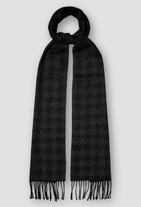 Eton Extrafine Merino Brushed Twill Plaid Check Scarf Dark Green