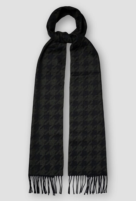 Eton Extrafine Merino Brushed Twill Plaid Check Sjaal Donker Groen