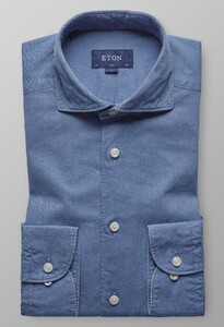 Eton Extreme Cutaway Lightweight Denim Overhemd Avond Blauw