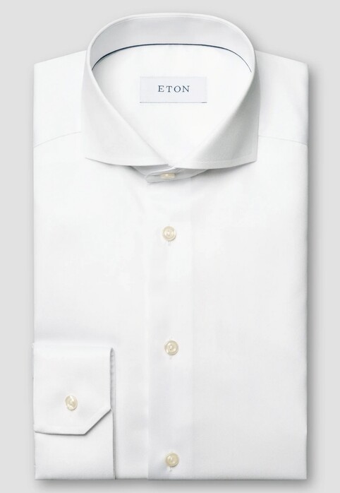 Eton Extreme Cutaway Uni Color Signature Twill Overhemd Wit