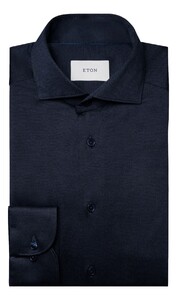 Eton Filo di Scozia Jersey Overhemd Navy