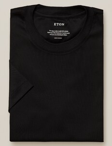 Eton Filo di Scozia Jersey T-Shirt Black Melange Dark