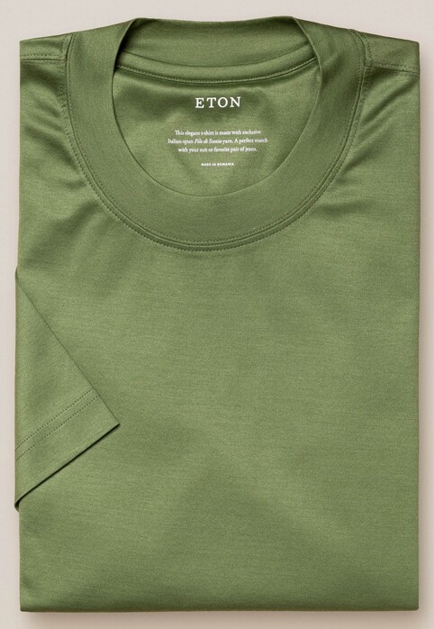 Eton Filo di Scozia Jersey T-Shirt Licht Groen