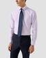 Eton Fine Check Cotton Signature Twill Overhemd Licht Paars