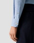 Eton Fine Check Rich Signature Twill Overhemd Licht Blauw