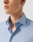 Eton Fine Check Rich Signature Twill Overhemd Licht Blauw