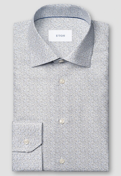 Eton Fine Floral Fantasy Signature Twill Overhemd Blauw