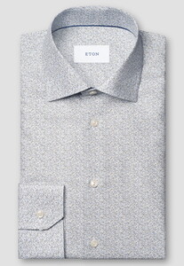 Eton Fine Floral Fantasy Signature Twill Shirt Blue
