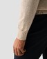 Eton Fine Knit Cotton Cashmere Soft Touch Quarter Zip Trui Beige