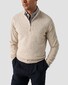 Eton Fine Knit Cotton Cashmere Soft Touch Quarter Zip Trui Beige
