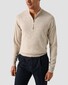 Eton Fine Knit Cotton Cashmere Soft Touch Quarter Zip Trui Beige