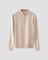 Eton Fine Knit Cotton Cashmere Soft Touch Quarter Zip Trui Beige