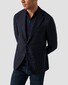 Eton Fine Knit Cotton Cashmere Soft Touch Quarter Zip Trui Navy