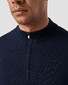 Eton Fine Knit Cotton Cashmere Soft Touch Quarter Zip Trui Navy