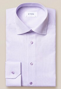 Eton Fine Melange Twill Overhemd Licht Paars