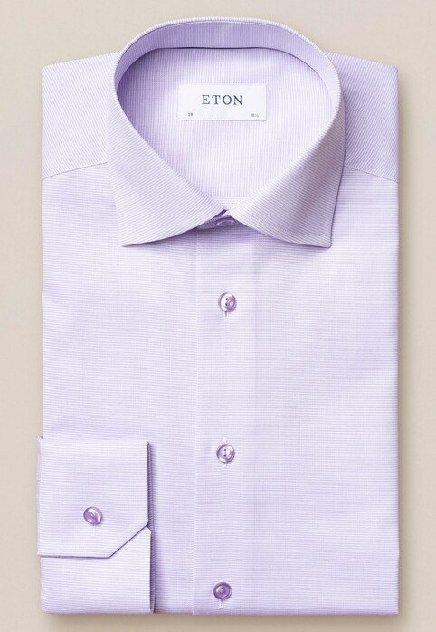 Eton Fine Melange Twill Overhemd Licht Paars