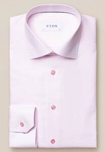 Eton Fine Melange Twill Overhemd Licht Roze