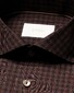 Eton Fine Multi Check Super 120s Merino Wool Natural Stretch Overhemd Donker Rood