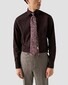 Eton Fine Multi Check Super 120s Merino Wool Natural Stretch Overhemd Donker Rood