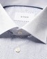 Eton Fine Striped White Contrast Collar Signature Twill French Cuff Overhemd Blauw
