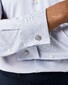Eton Fine Striped White Contrast Collar Signature Twill French Cuff Overhemd Blauw