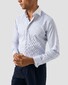 Eton Fine Striped White Contrast Collar Signature Twill French Cuff Overhemd Blauw