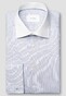 Eton Fine Striped White Contrast Collar Signature Twill French Cuff Overhemd Blauw