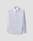 Eton Fine Striped White Contrast Collar Signature Twill French Cuff Overhemd Blauw