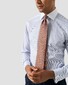 Eton Fine Striped White Contrast Collar Signature Twill French Cuff Overhemd Blauw