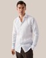 Eton Fine Textured Albini Linnen Wide Spread Collar Overhemd Wit