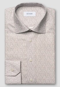 Eton Fine Tonal Floral Pattern Signature Twill Overhemd Roze