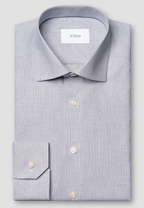 Eton Fine Twill Subtle Check Pattern Organic Cotton Shirt Light Purple