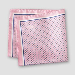 Eton Four Sided Fine Allover Pattern Pocket Square Pink
