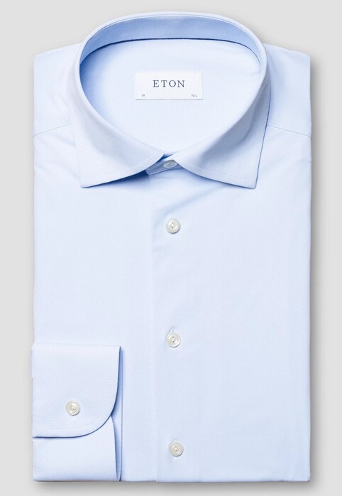 Eton Four-Way Stretch Uni Overhemd Licht Blauw