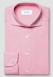 Eton Four-Way Stretch Uni Wide-Spread Collar Overhemd Roze