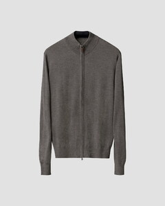 Eton Full Zip Knit Merino Extrafine Cardigan Dark Gray