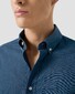 Eton Garment Washed Casual Button Down Lightweight Denim Twill Overhemd Denim Blue