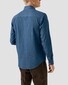 Eton Garment Washed Casual Button Down Lightweight Denim Twill Overhemd Denim Blue
