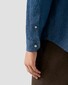 Eton Garment Washed Casual Button Down Lightweight Denim Twill Overhemd Denim Blue